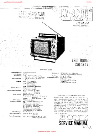 Sony KV-8000 KV-8100 Service Manual PDF Free Download
