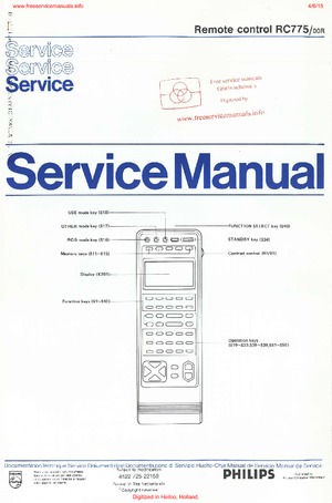 Philips RC775 Service Manual PDF Free Download