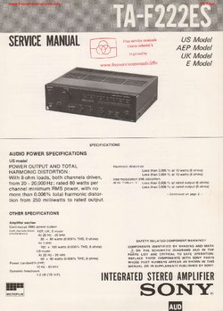 Sony TA-F222ES Service Manual PDF Free Download Sony TA-F222ES Service Manual PDF Free Download