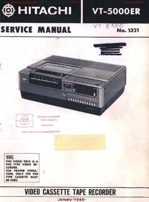 Hitachi VT-5000ER Service Manual PDF Free Download